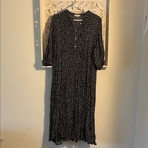 Shop Stevie Black and White Patterned  Midi Dress